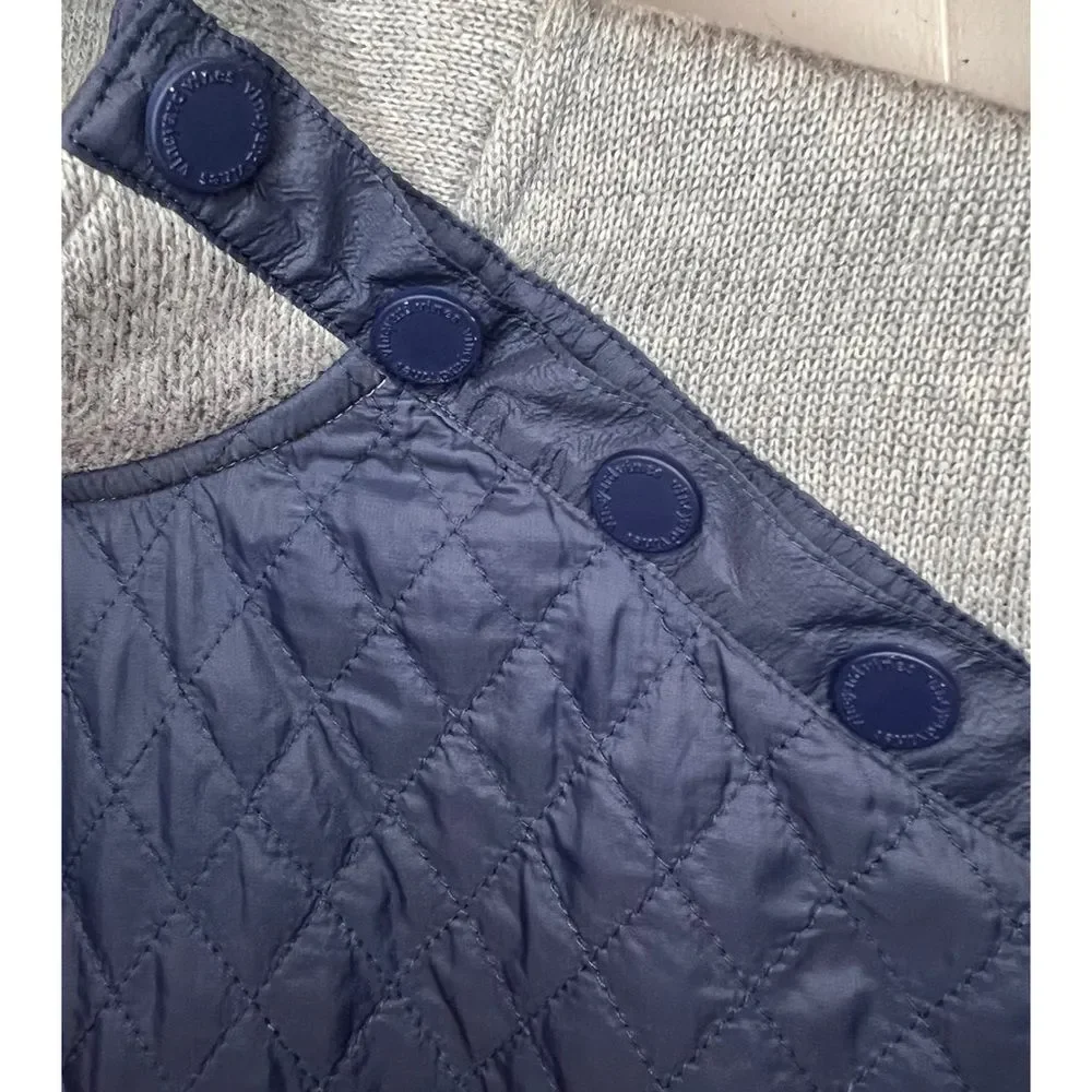 Vineyard Vines Women’s Mixed Media Quilted Pullover Navy Blue Grey Size Small